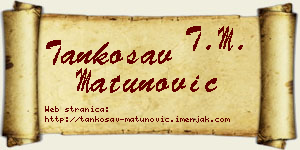 Tankosav Matunović vizit kartica